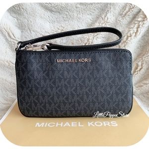 MICHAEL Michael Kors Bags - MICHAEL KORS JET SET WRISTLET MK BLACK MICHAEL Michael Kors Bags - MICHAEL KORS JET SET WRISTLET MK BLACK